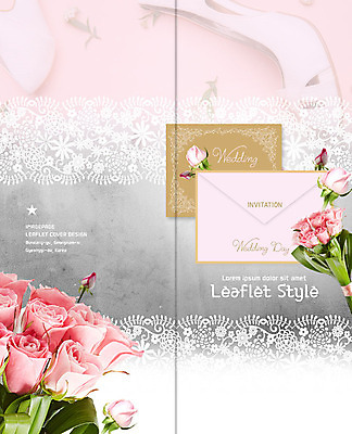 PSD 템플릿 표지디자인 북디자인 출판디자인 표지 구두 리플렛 꽃다발 결혼 2단접지 북커버 팜플렛 사람없음 장미 청첩장 초대장 이미지템플릿 레이스천 꽃 신발 카드_감사 이벤트 직물 파일형식