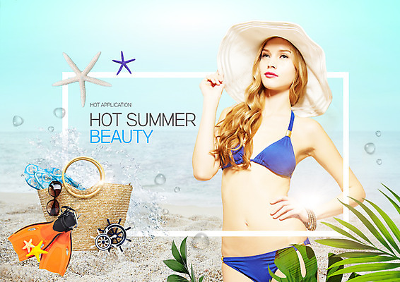 PSD 서양인 외국인 편집이미지 응시 여자 바다 허리손 슬리퍼 한명 사람 상반신 20대 성인 해변 앞모습 여름 여름휴가 바캉스 비키니 모래사장 선글라스 뷰티 물방울 오리발 야자수잎 방향키 비치백 챙모자 성인여자한명만 이미지편집 모자_잡화 1 시선 계절 수영복 안경 뷰포인트 포즈 신발 잎 휴가 인종 청년 여자한명만 성인여자만 파일형식 여름_계절 가방_잡화