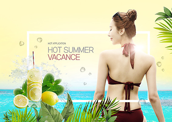 PSD 편집이미지 여자 바다 한명 미소 사람 상반신 20대 성인 뒷모습 여름 여름휴가 바캉스 비키니 한국인 물방울 레몬 레몬주스 물보라 야자수잎 성인여자한명만 이미지편집 1 계절 수영복 뷰포인트 잎 과일 휴가 표정 동양인 청년 물 과일주스 여자한명만 성인여자만 파일형식 여름_계절