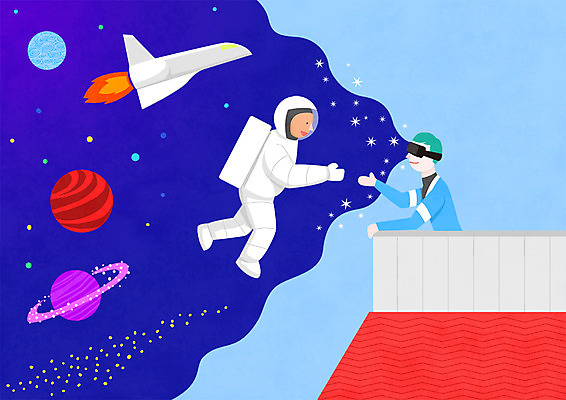 전신 PSD 남자 별 일러스트 지붕 악수 주택 사람 상반신 성인 두명 우주 행성 로켓 옥상 우주복 가상현실 VR기기 국내일러스트 자연요소 옷 손짓 건물 기계 파일형식