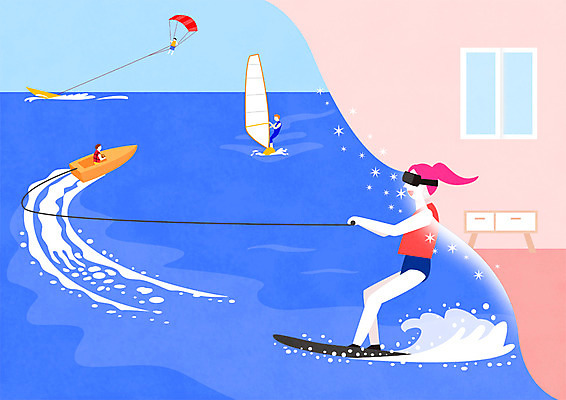 전신 PSD 여자 남자 바다 요트 일러스트 창문 탁자 집안 실내 사람 여러명 상반신 성인 여름 여름휴가 바캉스 강 수상스포츠 제트스키 패러세일링 가상현실 VR기기 국내일러스트 계절 스포츠 가구 다수 배_교통 휴가 내부 레포츠 기계 파일형식 여름_계절