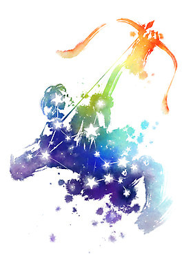 PSD 남자 별 일러스트 캘리그라피 붓터치 화살 한명 사람 상반신 성인 별자리 궁수자리 활 번짐 조준 국내일러스트 자연요소 1 파일형식 효과