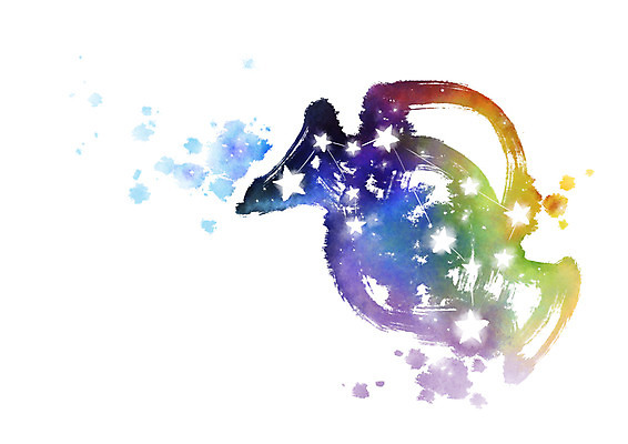 PSD 별 일러스트 캘리그라피 붓터치 사람없음 별자리 번짐 물병자리 국내일러스트 자연요소 파일형식 효과