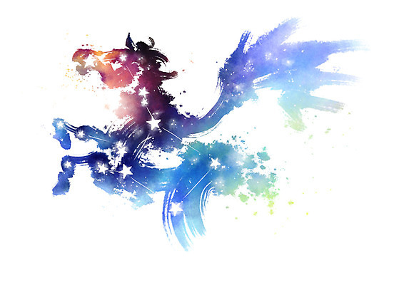 PSD 별 일러스트 캘리그라피 붓터치 사람없음 별자리 번짐 페가수스자리 국내일러스트 자연요소 파일형식 효과