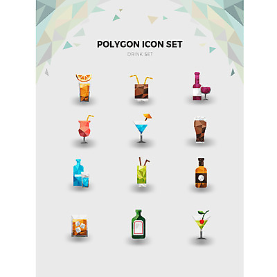 아이콘 커피 음료 와인잔 사람없음 세트 와인 얼음 칵테일 체리 레몬 물병 칵테일잔 콜라 아이스티 음료수병 폴리곤 2D아이콘 AI파일 자연요소 술잔 과일 주류 물통 탄산음료 병_담는 파일형식 벡터