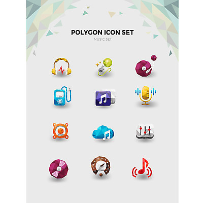 아이콘 음악 음표 사람없음 세트 헤드셋 음반 MP3 마이크 재생 음원 폴리곤 2D아이콘 AI파일 기호 음향기기 문화예술 전자제품 헤드폰 파일형식 벡터