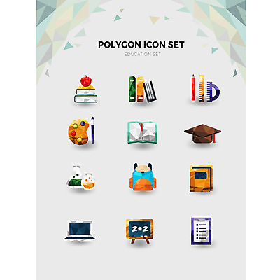 아이콘 교육 학사모 책가방 자 실험기구 사람없음 책 컴퓨터 세트 연필 모니터 칠판 붓 수학 팔레트 사과 문서 파일 폴리곤 2D아이콘 AI파일 모자_잡화 과학 가방 과일 졸업 교과목 문구용품 학용품 전자제품 필기구 파일형식 벡터