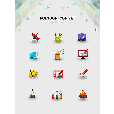 아이콘 색연필 사람모양 사람없음 세트 연필 모니터 물감 붓 그리기 팔레트 물통 펜촉 드로잉 화판 폴리곤 화구가방 2D아이콘 AI파일 모양 가방 모션 학용품 미술 컴퓨터 필기구 펜 미술도구 파일형식 벡터