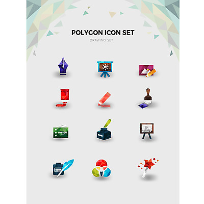아이콘 별 색연필 잉크 사람없음 세트 태양 연필 만년필 붓 색칠 그리기 스케치북 이젤 펜촉 드로잉 폴리곤 2D아이콘 AI파일 자연요소 모션 학용품 미술 필기구 펜 미술도구 파일형식 벡터