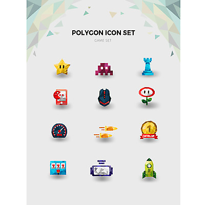 아이콘 꽃 별 사람없음 세트 탑 로켓 게임 마우스 게임기 미사일 먹기 넘버원 레벨업 속도계 오락기계 폴리곤 2D아이콘 AI파일 자연요소 식물 건축물 모션 놀이 컴퓨터용품 파일형식 벡터
