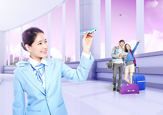 전신 PSD 편집이미지 커플 여자 남자 여행 유니폼 비행기 미소 사람 빌딩 상반신 20대 성인 앞모습 세명 캐리어 한국인 가리킴 공항 승무원 창가 즐거움 비행기모형 성인만 이미지편집 직업 옷 감정 뷰포인트 창문 관계 항공교통 교통시설 대중교통 표정 동양인 손짓 청년 건물 모형 여행가방 파일형식