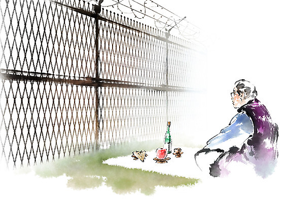 전신 PSD 응시 노년 남자 일러스트 캘리그라피 붓터치 한명 사람 앉기 슬픔 한복 제사 번짐 철조망 제사상 그리움 고향 남북분단 통일 실향민 이산가족 국내일러스트 1 한국전통 시선 감정 가족 모션 성인 전통의상 전통의례 파일형식 효과