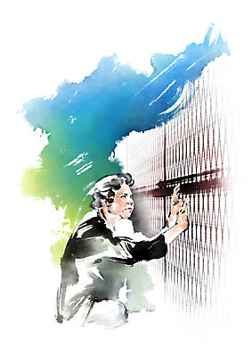 PSD 여자 노년 일러스트 캘리그라피 붓터치 한명 사람 상반신 슬픔 번짐 철조망 그리움 고향 한반도 남북분단 통일 실향민 이산가족 국내일러스트 1 감정 가족 성인 파일형식 효과