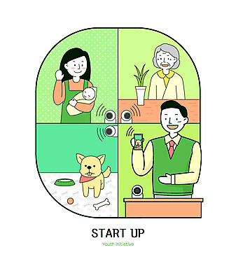 한마리 여자 노년 남자 화분 일러스트 공 안기 뼈 미소 사람 여러명 상반신 성인 스마트폰 아기 강아지 창업 감시카메라 개사료 사물인터넷 국내일러스트 AI파일 1 다수 모션 표정 정보기술 핸드폰 스마트기기 반려동물 카메라 개 먹이 자영업 파일형식 벡터