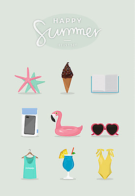 수영복 일러스트 불가사리 사람없음 책 여름 스마트폰 세트 선글라스 민소매 칵테일 튜브 콘아이스크림 방수팩 국내일러스트 AI파일 옷 계절 안경 상의 아이스크림 극피동물 주류 핸드폰 스마트기기 방수 파일형식 벡터