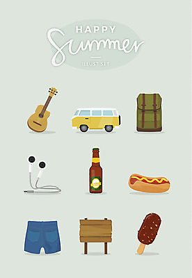 이어폰 여행 일러스트 반바지 배낭 버스 사람없음 여름 세트 기타 표지판 맥주병 핫도그 캠핑카 막대아이스크림 국내일러스트 AI파일 계절 음식 육상교통 음향기기 가방 바지 자동차 현악기 술병 아이스크림 대중교통 맥주 패스트푸드 알림판 파일형식 벡터