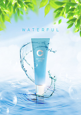 PSD 편집이미지 물결 나뭇잎 사람없음 물 뷰티 화장품 물방울 수분 물보라 스킨케어 이미지편집 자연요소 잎 파일형식