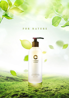 PSD 나무 편집이미지 자연 나뭇잎 초원 사람없음 뷰티 화장품 펌프 디스펜서 이미지편집 식물 잎 생태계 파일형식