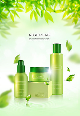 PSD 나무 편집이미지 나뭇잎 사람없음 연두색 뷰티 화장품 수분 수분크림 이미지편집 식물 잎 초록색 파일형식