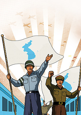 PSD 남자 일러스트 군용기 미소 사람 상반신 성인 세명 손들기 평화 주먹 기쁨 군인 군복 전쟁 판문점 헌병 한반도기 남북통일 국내일러스트 직업 감정 컨셉 유니폼 모션 비행기 군대 표정 깃발 국군 통일 파주 파일형식