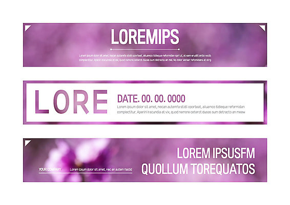 템플릿 배너템플릿 가로배너 꽃 사각프레임 사람없음 아웃포커스 보라색 현수막 배너세트 AI파일 식물 배너 컬러 프레임 촬영기법 가로 세트 사각형 파일형식 벡터