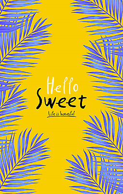 PSD 식물 잎 패턴 일러스트 나뭇잎 사람없음 파란색 노란색 네온 야자수잎 식물패턴 네온아트 보테니컬아트 국내일러스트 컬러 무늬 파일형식