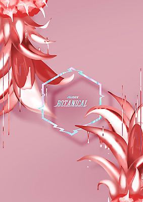 PSD 식물 꽃잎 과일 일러스트 사람없음 떨어짐 파인애플 열대과일 네온 육각형 네온아트 보테니컬아트 국내일러스트 도형 꽃 컨셉 파일형식