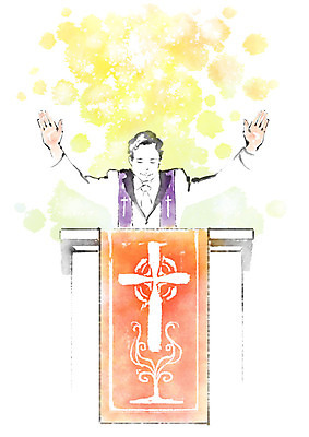 PSD 남자 기독교 십자가 일러스트 캘리그라피 탁자 붓터치 한명 사람 상반신 성인 손들기 기도 축복 목사 번짐 단상 설교 목사가운 성인남자한명만 국내일러스트 1 종교 가구 컨셉 모션 성직자 남자한명만 성인남자만 파일형식 효과