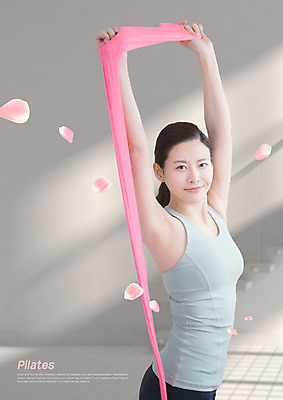 PSD 편집이미지 응시 여자 꽃잎 한명 미소 사람 상반신 성인 옆모습 30대 손들기 한국인 당기기 요가복 필라테스 헬스밴드 성인여자한명만 이미지편집 1 시선 꽃 뷰포인트 요가 모션 표정 동양인 장년 운동복 운동 여자한명만 성인여자만 파일형식