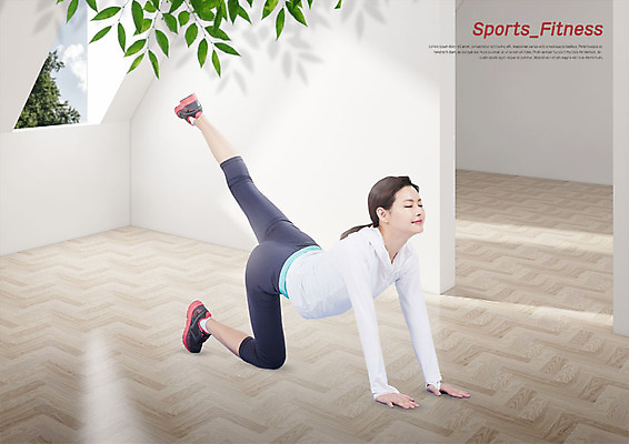 전신 PSD 편집이미지 여자 나뭇잎 실내 한명 사람 성인 30대 운동복 운동 눈감음 헬스 스트레칭 한국인 마루 창가 다리들기 성인여자한명만 이미지편집 1 옷 잎 창문 모션 바닥 건강 동양인 내부 장년 여자한명만 성인여자만 파일형식
