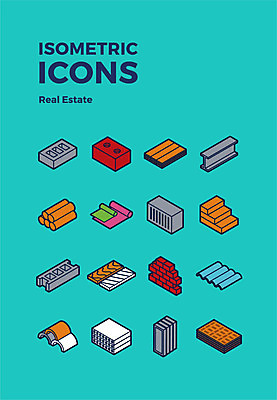 아이콘 부동산 벽돌 기와 사람없음 목재 계단 블록 입체 시멘트 건축자재 아이소메트릭 합판 2D아이콘 AI파일 나무 재료 재산 파일형식 벡터