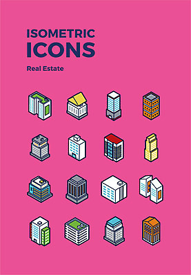 아이콘 건축물 건축 부동산 빌딩 사람없음 건물 다양 입체 아이소메트릭 2D아이콘 AI파일 다수 재산 파일형식 벡터