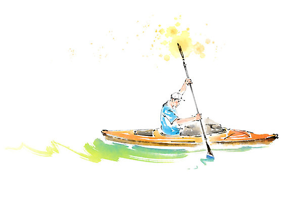 PSD 모자 남자 일러스트 캘리그라피 붓터치 한명 사람 앉기 상반신 성인 여름 카누 번짐 노젓기 패들 국내일러스트 1 잡화 계절 모션 수상스포츠 노_배의노 파일형식 효과