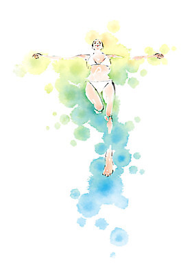 전신 PSD 여자 일러스트 캘리그라피 붓터치 한명 미소 사람 성인 물 여름 비키니 수영 번짐 배영 국내일러스트 자연요소 1 계절 수영복 표정 수상스포츠 파일형식 효과