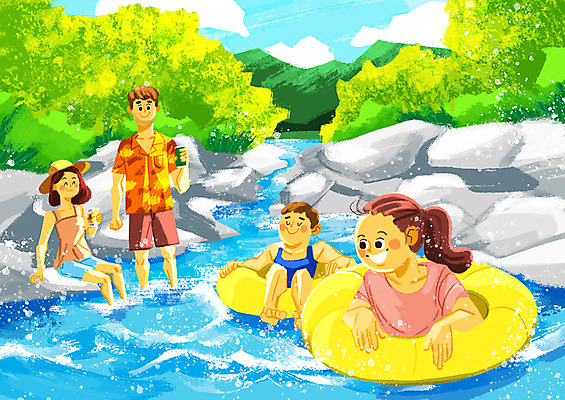 전신 PSD 나무 여자 남자 음료 어린이 일러스트 가족 물놀이 산 서기 사람 앉기 여러명 상반신 성인 여름휴가 바캉스 계곡 마시기 바위 숲 즐거움 튜브 챙모자 국내일러스트 식물 모자_잡화 감정 다수 관계 모션 놀이 휴가 돌_바위 파일형식 여름_계절