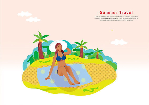 전신 PSD 나무 여자 여행 일러스트 한명 미소 사람 앉기 성인 해변 여름 여름휴가 바캉스 비키니 야자수 숲 비치타올 챙모자 국내일러스트 식물 모자_잡화 1 계절 수영복 바다 모션 휴가 표정 수건 파일형식 여름_계절