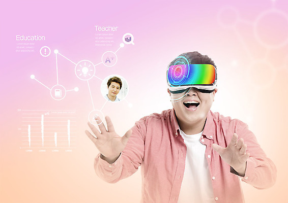 PSD 편집이미지 교육 남자 얼굴 그래프 웃음 사람 손짓 상반신 20대 성인 두명 신체부위 책 한국인 스마트 가상현실 성인남자만 오큘러스 VR기기 이미지편집 컨셉 모션 표정 동양인 청년 기계 남자만 성인만 파일형식