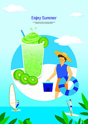 전신 PSD 구름 여자 남자 바다 요트 일러스트 하늘 키위 들기 사람 성인 해변 세명 여름 걷기 수상스포츠 양동이 슬라이스 튜브 키위주스 챙모자 패들 패들보드 국내일러스트 자연요소 모자_잡화 계절 스포츠 배_교통 과일 모션 서핑 과일주스 노_배의노 파일형식