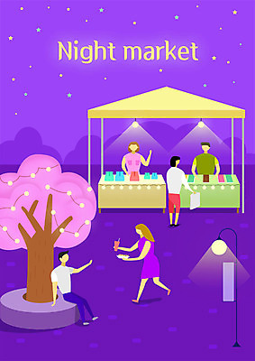 전신 PSD 나무 커플 여자 남자 별 가로등 일러스트 조명 사람 앉기 여러명 성인 판매 시장 구매 먹기 구경 가로수 천막 야시장 국내일러스트 자연요소 식물 공공시설 다수 관계 모션 쇼핑 파일형식