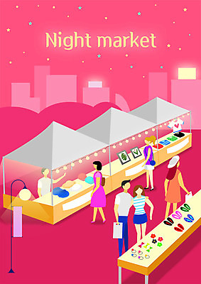 전신 PSD 커플 옷 여자 남자 별 액자 신발 가로등 일러스트 사람 여러명 성인 쇼핑 시장 야간 구경 천막 야시장 국내일러스트 자연요소 공공시설 다수 관계 파일형식