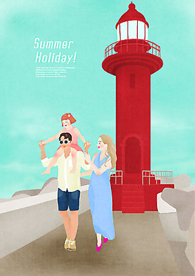 전신 PSD 여자 남자 어린이 일러스트 가족 등대 미소 사람 성인 해변 세명 여름 여름휴가 바캉스 산책 목말 바닷가재 즐거움 국내일러스트 계절 감정 바다 관계 모션 휴가 휴식 표정 가재 파일형식 여름_계절