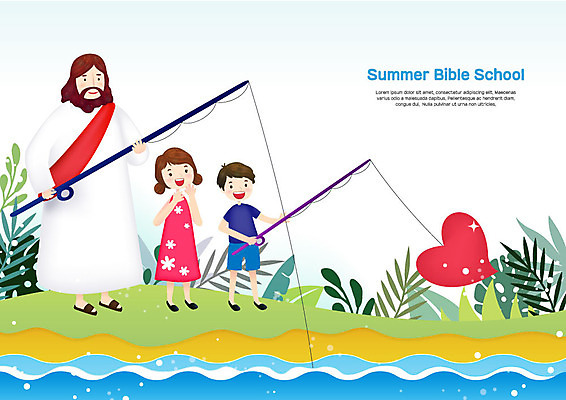 전신 여자 남자 기독교 호수 어린이 일러스트 낚시 여름방학 미소 사람 세명 여름 강 하트 예수 낚싯대 즐거움 여름성경학교 열대잎 국내일러스트 AI파일 모양 계절 감정 종교 잎 레저 방학 표정 신_종교 낚시용품 성경학교 파일형식 벡터 여름_계절