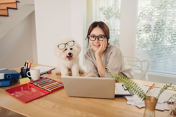 포토 JPG 주간 한마리 응시 여자 반려견 색연필 실내 한명 미소 사람 앉기 상반신 20대 성인 앞모습 노트북 반려동물 턱괴기 한국인 업무 블라인드 개 창가 책상 연필꽂이 재택근무 문서철 반려 프리랜서 성인여자한명만 안경낌 비숑프리제 펫팸족 사회적거리두기 국내포토 자연요소 동물 직업 1 시선 안경 캠페인 뷰포인트 가구 비즈니스 창문 포유류 모션 문구용품 학용품 표정 동양인 청년 내부 전자제품 작업 커튼 신조어 여자한명만 성인여자만 파일형식