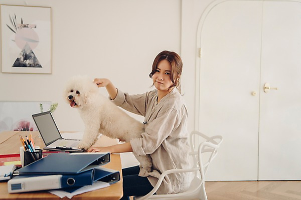 포토 JPG 한마리 여자 반려견 액자 의자 실내 한명 사람 앉기 상반신 20대 성인 옆모습 노트북 반려동물 만지기 한국인 업무 찡그림 개 꾸지람 책상 파일 재택근무 방해 꼬집기 반려 프리랜서 성인여자한명만 비숑프리제 펫팸족 사회적거리두기 국내포토 동물 직업 1 캠페인 뷰포인트 가구 컨셉 비즈니스 포유류 모션 표정 동양인 청년 내부 전자제품 작업 체벌 신조어 여자한명만 성인여자만 파일형식