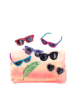 PSD 일러스트 나뭇잎 수채화 종류 사람없음 여름 선글라스 여러개 다양 하트 국내일러스트 모양 계절 안경 다수 잎 파일형식