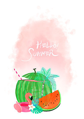 PSD 일러스트 여름음식 수채화 수박 빨대 사람없음 여름 야자수 튜브 야자수잎 반쪽수박 열대꽃 열대잎 오리배 제철음식 제철과일 과채 국내일러스트 나무 계절 꽃 음식 잎 채소 과일 제철 파일형식 여름_계절