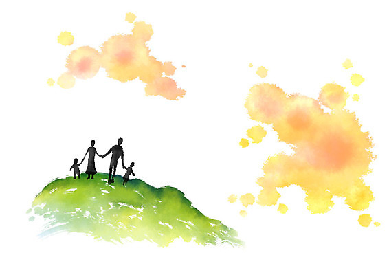 전신 PSD 여자 남자 어린이 일러스트 캘리그라피 가족 붓터치 수채화 서기 사람 풍경 여러명 성인 손잡기 화목 언덕 번짐 국내일러스트 다수 컨셉 관계 모션 파일형식 효과