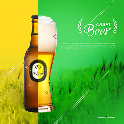 PSD 편집이미지 맥주 병맥주 생맥주 초원 사람없음 시원함 보리 보리밭 맥주거품 이미지편집 밭 곡류 주류 거품 파일형식