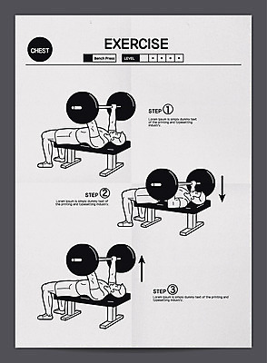 전신 남자 포스터 일러스트 들기 여러명 성인 눕기 운동 헬스 역기 웨이트트레이닝 벤치프레스 가슴운동 방법 매뉴얼 국내일러스트 AI파일 다수 모션 건강 사람 운동기구 파일형식 벡터