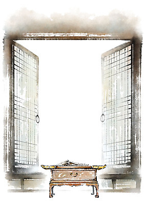 PSD 한국전통 일러스트 캘리그라피 탁자 붓터치 사람없음 책 번짐 전통문 전통문살 국내일러스트 전통 가구 한국 문 문살 파일형식 효과